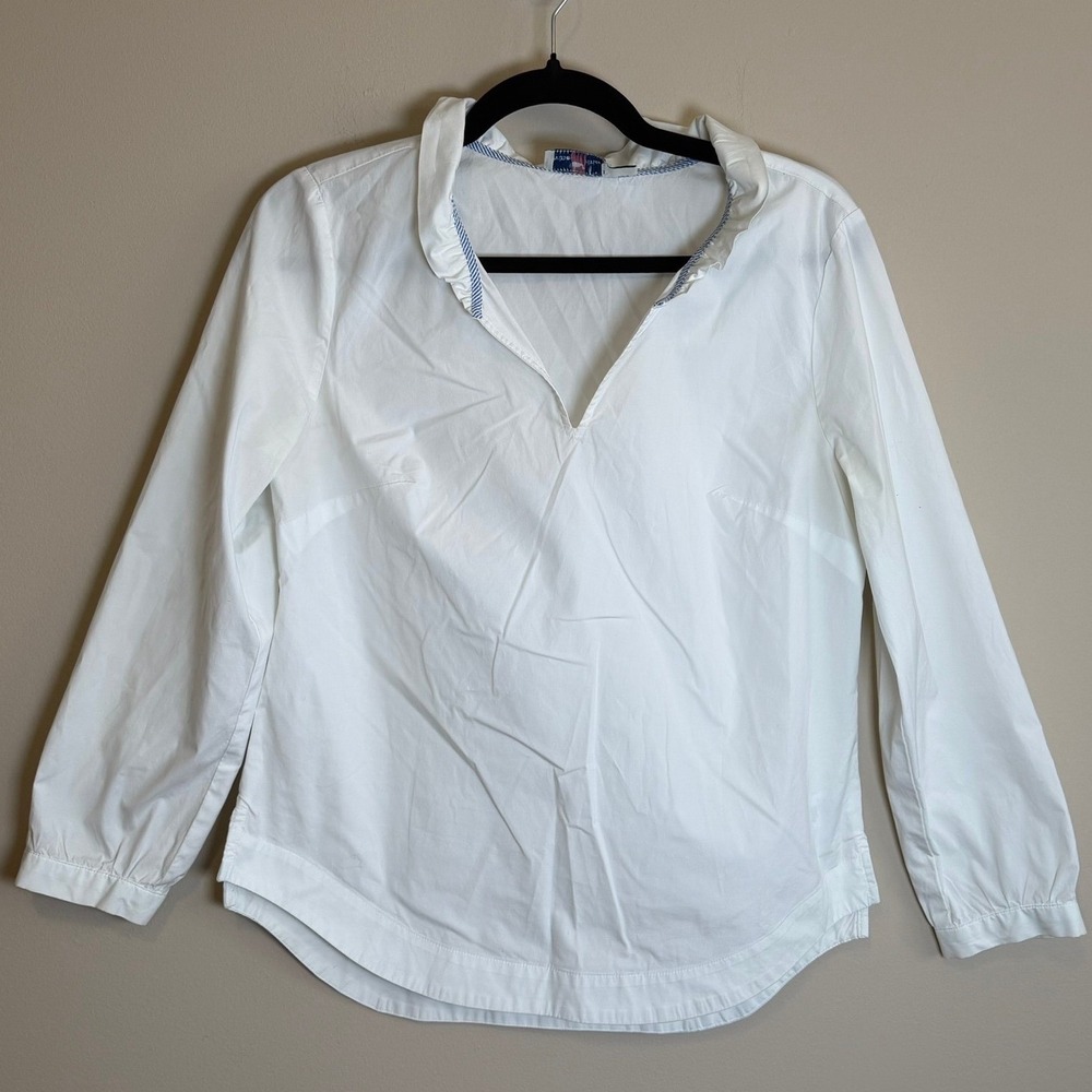 Vineyard Vines White Popover Shirt XS Cotton Stretch Preppy Coastal Classic